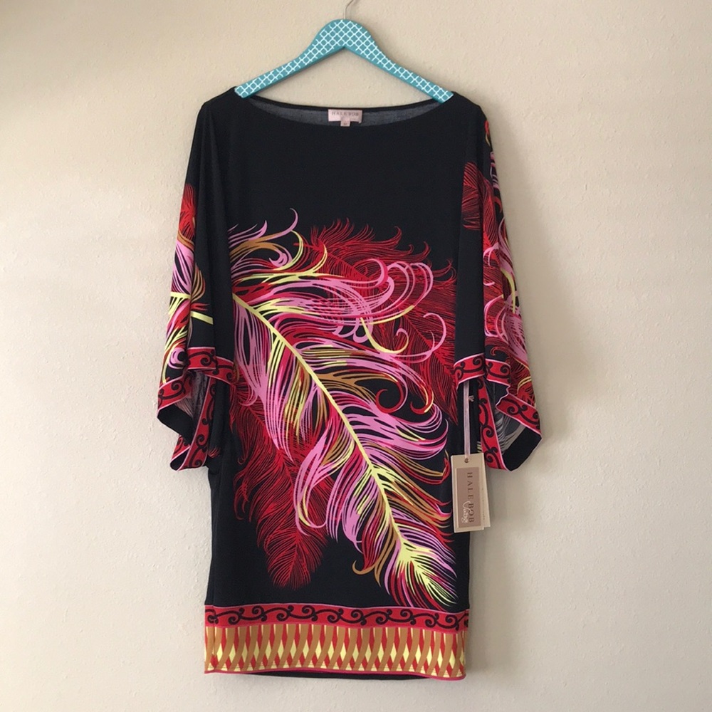 HALE BOB Vintage Feather Print Dress